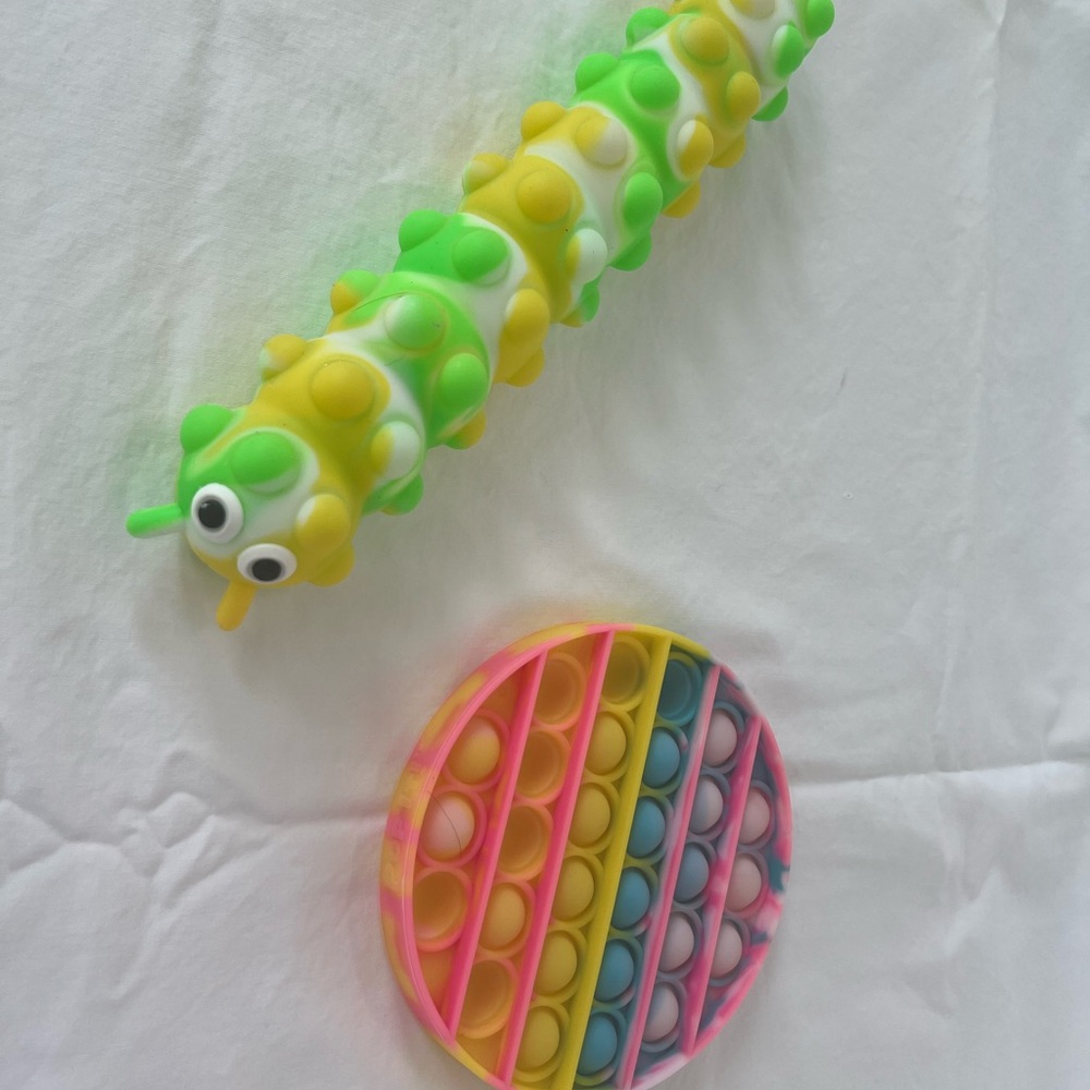 Colorful Caterpillar and Circle Pop It Toy Set